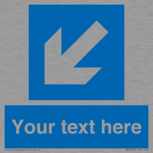 MA7918: Custom Directional signage blue down left arrow