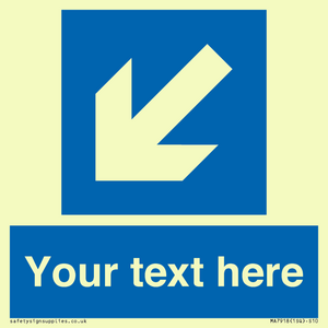 MA7918: Custom Directional signage blue down left arrow