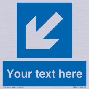MA7918: Custom Directional signage blue down left arrow