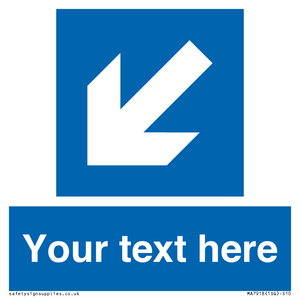 MA7918: Custom Directional signage blue down left arrow