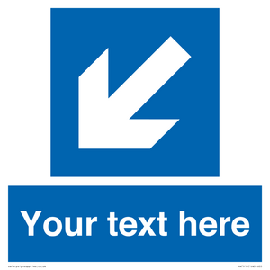 MA7918: Custom Directional signage blue down left arrow