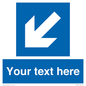 MA7918: Custom Directional signage blue down left arrow