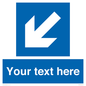 MA7918: Custom Directional signage blue down left arrow