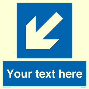 MA7918: Custom Directional signage blue down left arrow