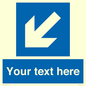 MA7918: Custom Directional signage blue down left arrow