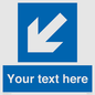 MA7918: Custom Directional signage blue down left arrow