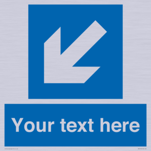 MA7918: Custom Directional signage blue down left arrow
