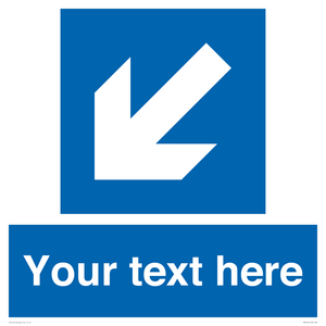 MA7918: Custom Directional signage blue down left arrow