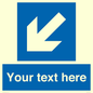 MA7918: Custom Directional signage blue down left arrow