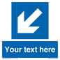 MA7918: Custom Directional signage blue down left arrow