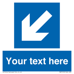 MA7918: Custom Directional signage blue down left arrow