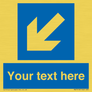 MA7918: Custom Directional signage blue down left arrow