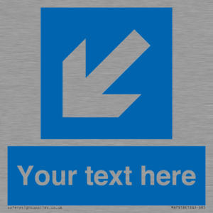 MA7918: Custom Directional signage blue down left arrow