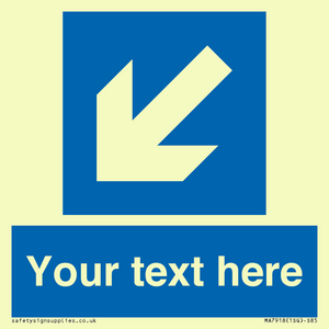 MA7918: Custom Directional signage blue down left arrow