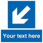 MA7918: Custom Directional signage blue down left arrow