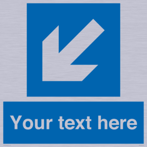 MA7918: Custom Directional signage blue down left arrow