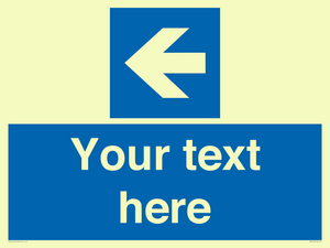 MA7919: Custom Directional signage blue up left arrow