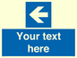 MA7919: Custom Directional signage blue up left arrow