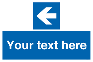 MA7919: Custom Directional signage blue up left arrow