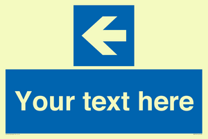 MA7919: Custom Directional signage blue up left arrow