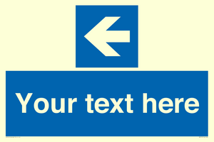 MA7919: Custom Directional signage blue up left arrow