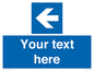 MA7919: Custom Directional signage blue up left arrow
