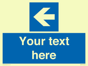 MA7919: Custom Directional signage blue up left arrow
