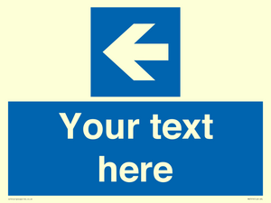 MA7919: Custom Directional signage blue up left arrow