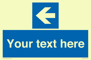 MA7919: Custom Directional signage blue up left arrow