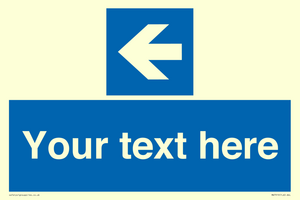 MA7919: Custom Directional signage blue up left arrow