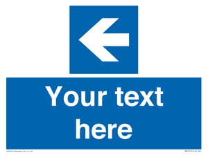 MA7919: Custom Directional signage blue up left arrow