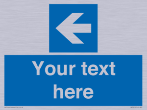 MA7919: Custom Directional signage blue up left arrow