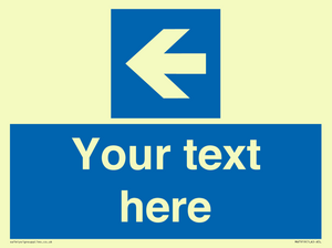 MA7919: Custom Directional signage blue up left arrow