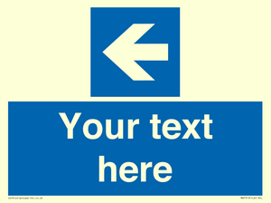 MA7919: Custom Directional signage blue up left arrow
