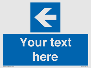MA7919: Custom Directional signage blue up left arrow