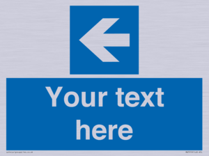 MA7919: Custom Directional signage blue up left arrow