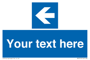 MA7919: Custom Directional signage blue up left arrow