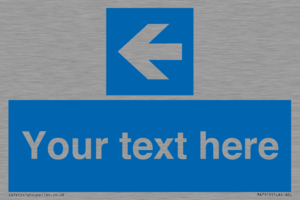 MA7919: Custom Directional signage blue up left arrow