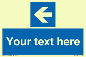 MA7919: Custom Directional signage blue up left arrow