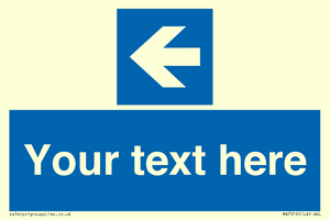 MA7919: Custom Directional signage blue up left arrow