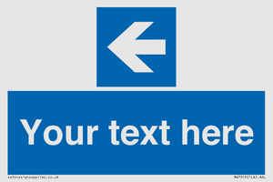 MA7919: Custom Directional signage blue up left arrow