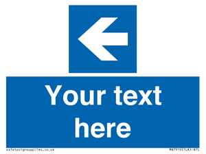 MA7919: Custom Directional signage blue up left arrow