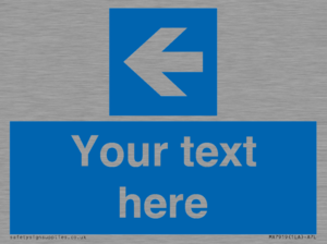 MA7919: Custom Directional signage blue up left arrow