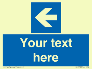 MA7919: Custom Directional signage blue up left arrow