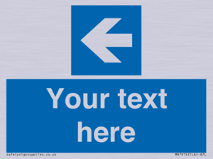MA7919: Custom Directional signage blue up left arrow