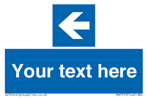 MA7919: Custom Directional signage blue up left arrow