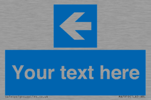 MA7919: Custom Directional signage blue up left arrow