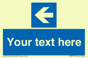 MA7919: Custom Directional signage blue up left arrow
