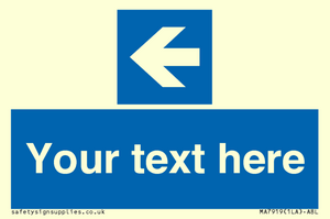 MA7919: Custom Directional signage blue up left arrow
