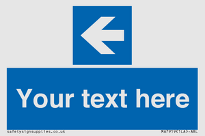 MA7919: Custom Directional signage blue up left arrow